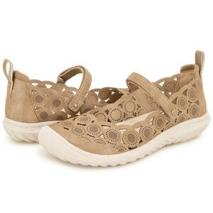NWT JBU Leather Anne Memory Foam Taupe Shimmer Mary Jane Shoes MSRP $79